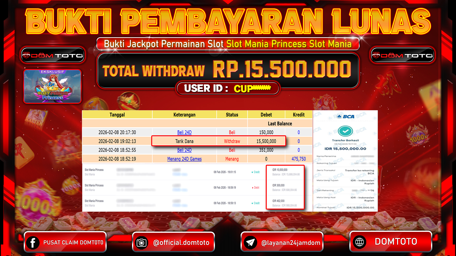 JACKPOT SLOT Mania Princess Slot Mania 08 FEBRUARI 2026